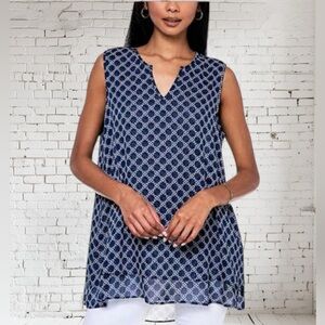 Christina B Hi‑Low Sleeveless Top Large NWT | Flowy Breezy Elegant Silhouette